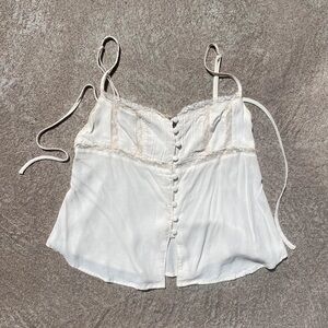 White Sleeveless Buttoned Camisole